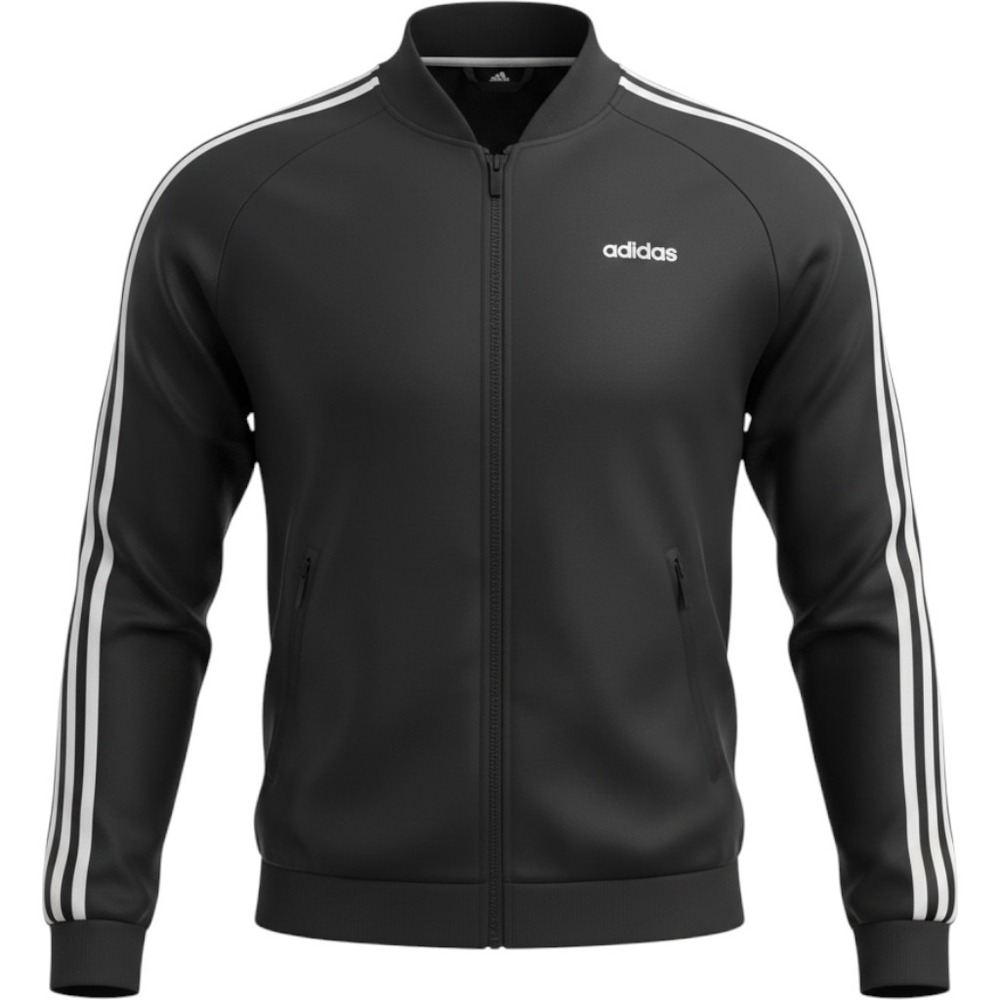 Adidas Mens Essentials 3-Stripes Tricot Track Jacket Black XL‎ DZ7657